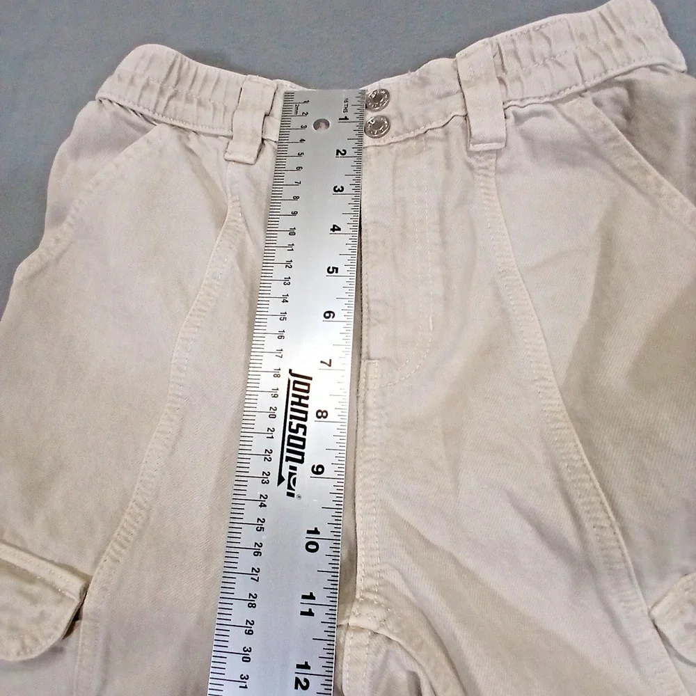 Pacsun Womens - Elastic Waist Cotton Denim Utility Cargo Pants‎ In Bone Size M
